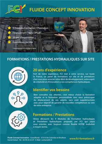 téléchargez notre catalogue de formation hydraulique FCI